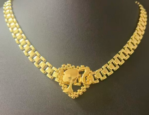 Gold Barbz Rollie Chain Pendant Necklace