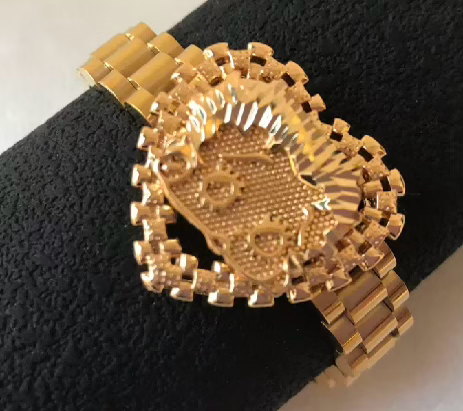 Gold Heart Betty Boop Solid Rollie Bracelet