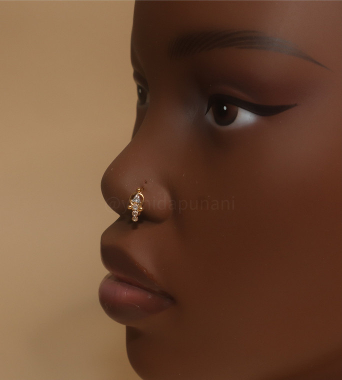 Gold Stargazing Nose Hoop Piercing Jewelry