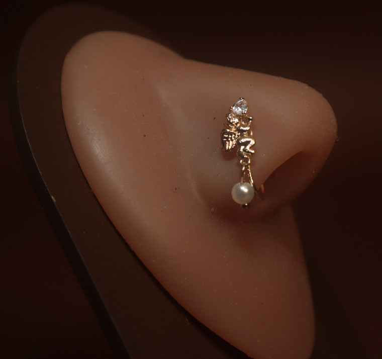 Cupid Holding Heart nose Cuff Clip On