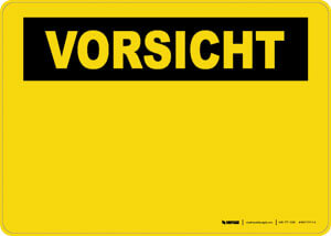 Caution (OSHA Style) - German