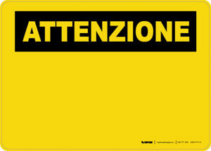 Caution (OSHA Style) - Italian