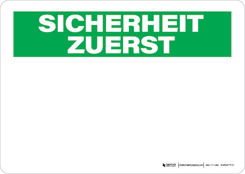 Safety First - German