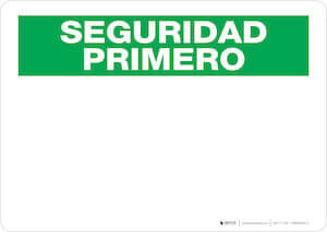 Safety First - Spanish