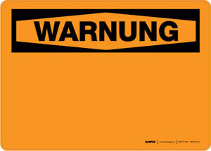 Warning (OSHA Style) - German