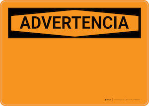 Warning (OSHA style) - Spanish