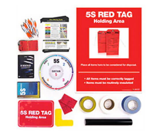 5S Adhesive Red Tags