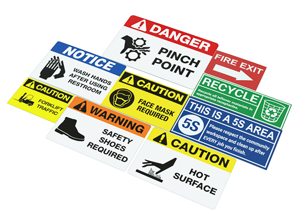 2 x 1 Caution Header Customized Vinyl Safety Warning Labels - UV  Laminated - ANSI/OSHA