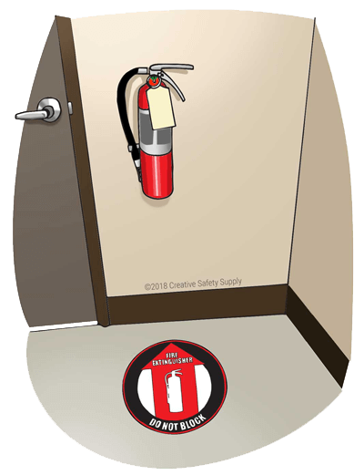 fire extinguisher symbol on floor plan