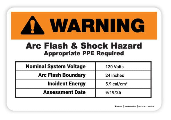 Arc Flash Label