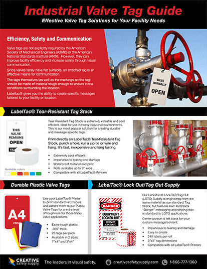 Valve Tags: Guide for Pipe Identification | Creative Safety Supply
