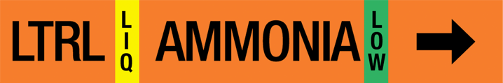 Ammonia Pipe Marking Label, 1 inch