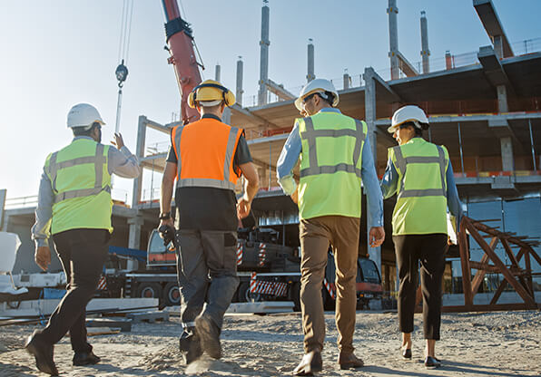 Construction Crew in High Visibility Jackets