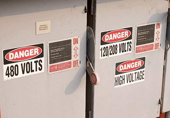 Danger High Voltage Electrical Panel Labels