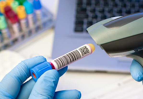 Barcode Scanner Scanning Blood Sample Barcode