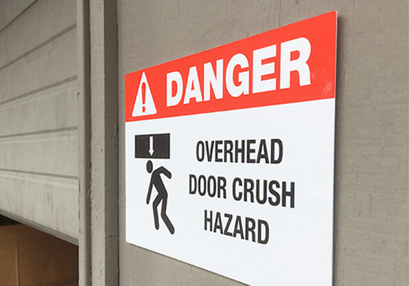 Danger Overhead Crush Hazard Sign