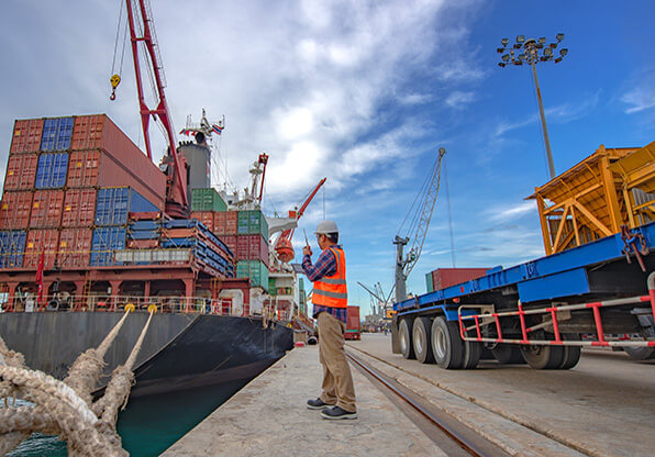 Dock Worker Wearing PPE