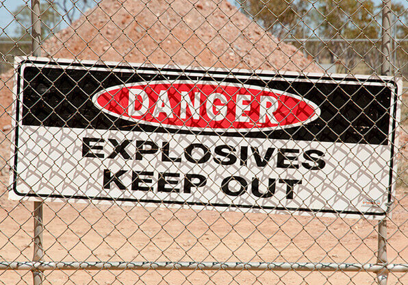 danger keep explosives out sign