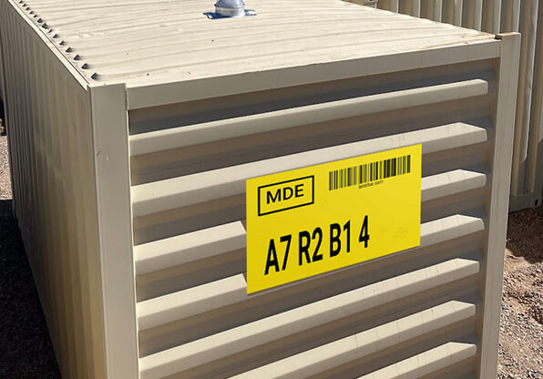 shipping container barcode label