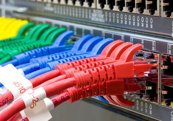 color coded labeled ethernet cables
