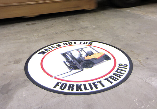 Watch Out for Forklift Floor Sign