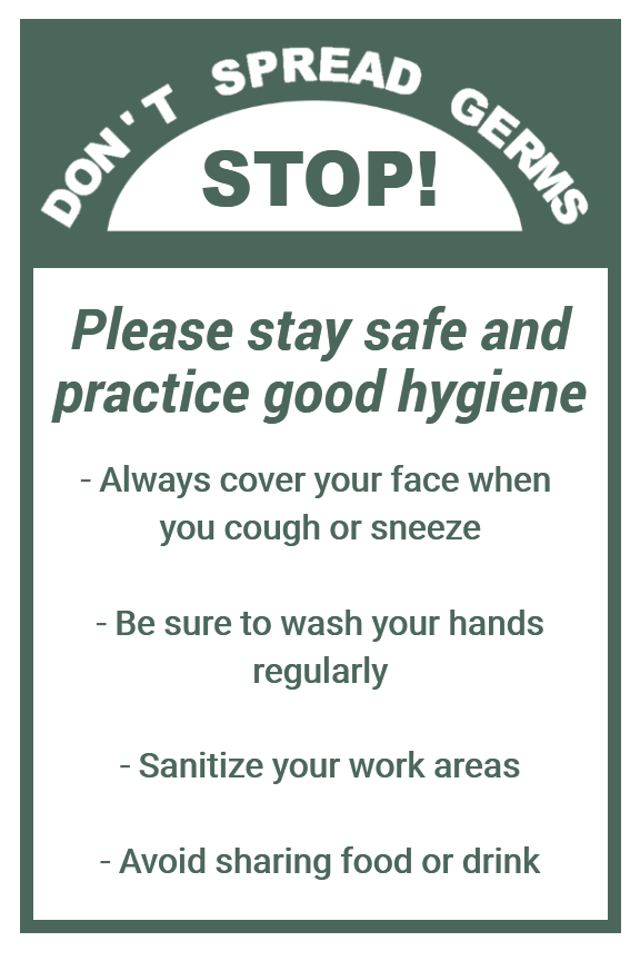 LabelSuite Template - Don't Spread Germs - STOP!