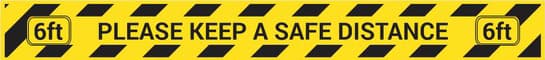 LabelSuite Template - Please Keep a Safe Distance - 6ft