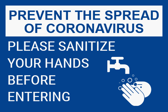 LabelSuite Template - Prevent The Spread of Coronavirus - Please Sanitize Your Hands Before Entering