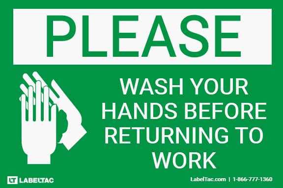LabelSuite Template - Please wash your hands before returning to work