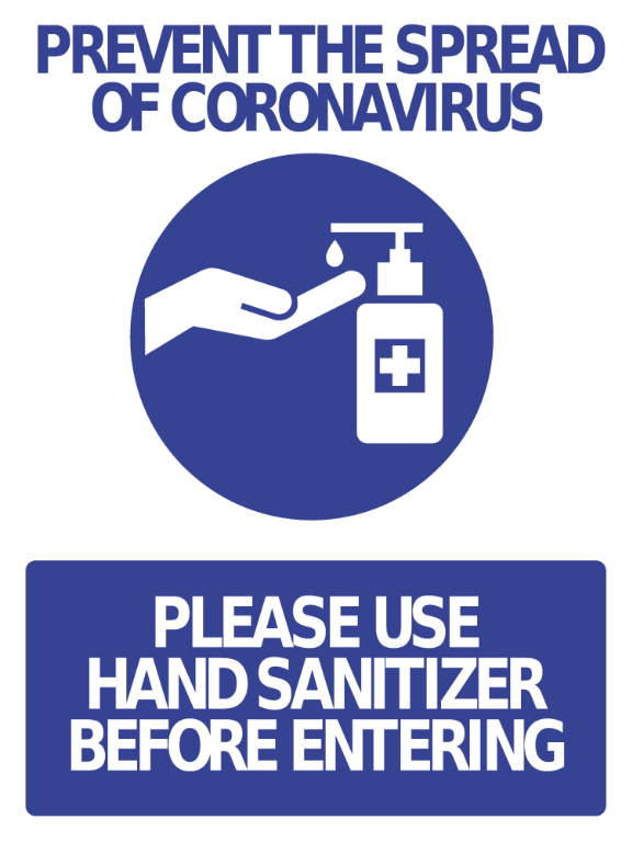 LabelSuite Template - Prevent The Spread of Coronavirus - Please Use Hand Sanitizer Before Entering
