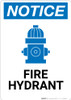 Notice: Fire Hydrant with Icon Portrait - Wall Sign Notice: Fire Hydrant with Icon Portrait - Wall Sign
