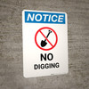 Notice: No Digging with Icon - Wall Sign Notice: No Digging with Icon - Wall Sign