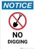 Notice: No Digging with Icon - Wall Sign Notice: No Digging with Icon - Wall Sign