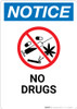 Notice: No Drugs with Icon - Wall Sign