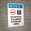 Notice: No Smoking Cylinder Storage Area with Icons - Wall Sign