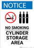 Notice: No Smoking Cylinder Storage Area with Icons - Wall Sign