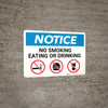 Notice: No Smoking Eating Or Drinking with Icons - Wall Sign