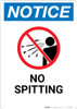 Notice: No Spitting with Icon - Wall Sign