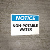 Notice: Non-Potable Water Landscape - Wall Sign