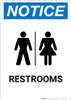 Notice: Restrooms Portrait with Icon - Wall Sign Notice: Restrooms Portrait with Icon - Wall Sign