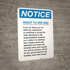 Notice: Right To Refund - Wall Sign Notice: Right To Refund - Wall Sign