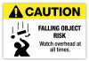 Caution - Falling Object Risk Label Caution - Falling Object Risk Label
