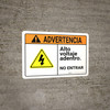 Warning: High Voltage Inside Do Not Enter Spanish with Graphic Landscape ANSI - Wall Sign