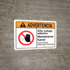 Warning: High Voltage Inside Keep Spanish with Graphic Landscape ANSI - Wall Sign Warning: High Voltage Inside Keep Spanish with Graphic Landscape ANSI - Wall Sign