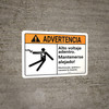 Warning: High Voltage Inside Keep Out Spanish with Electrocution Graphic Landscape ANSI - Wall Sign