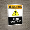Warning: High Voltage Spanish with Graphic Portrait ANSI - Wall Sign Warning: High Voltage Spanish with Graphic Portrait ANSI - Wall Sign