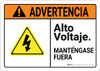 Warning: High Voltage Keep Out Spanish with Graphic Landscape ANSI - Wall Sign