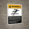 Warning: Exposed Conveyors and Moving Parts Can Cause Severe Injury with Graphic Portrait ANSI - Wall Sign Warning: Exposed Conveyors and Moving Parts Can Cause Severe Injury with Graphic Portrait ANSI - Wall Sign