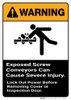 Warning: Exposed Screw Conveyors Can Cause Severe Injury with Graphic Portrait ANSI - Wall Sign