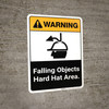 Warning: Falling Objects Hard Hat Area with Graphic Portrait ANSI - Wall Sign Warning: Falling Objects Hard Hat Area with Graphic Portrait ANSI - Wall Sign